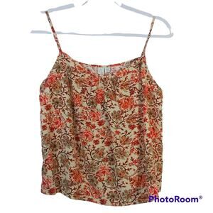 Joie Floral Print Sleeveless Cami Tank Neutral Boho Size M
